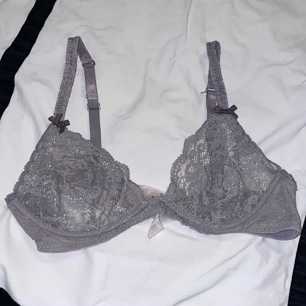Stella McCartney Lace Gray Glitter Bra 34B